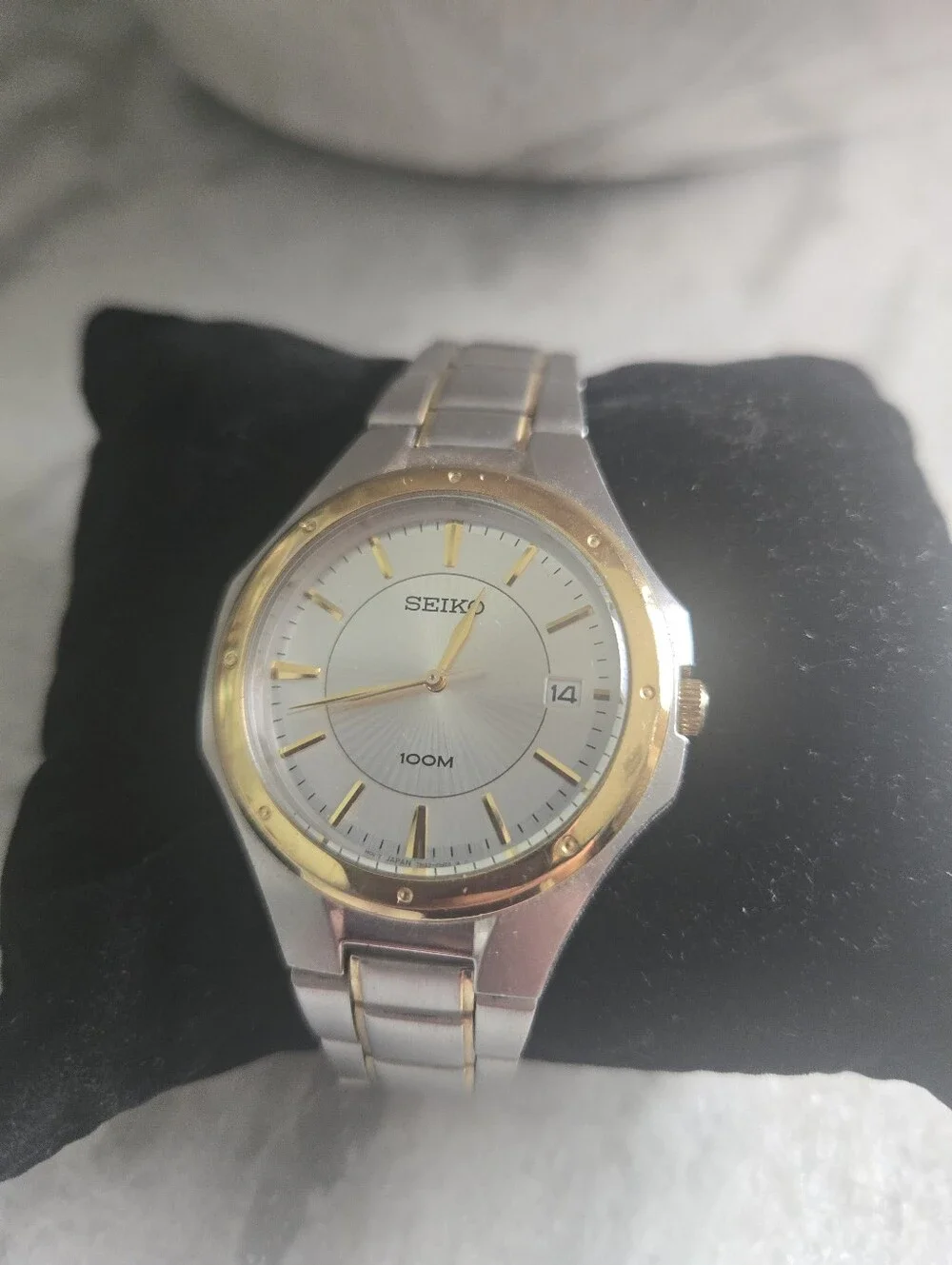 Seiko Two‑Tone Stainless Steel Mens 100M Quartz Watch